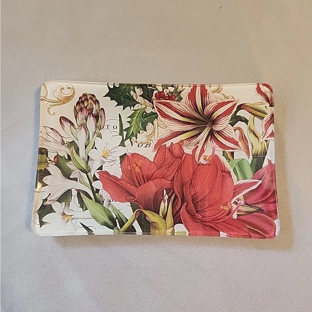 $10 sale Michel Design Works Rectangular Glass Soap Dish,  floral